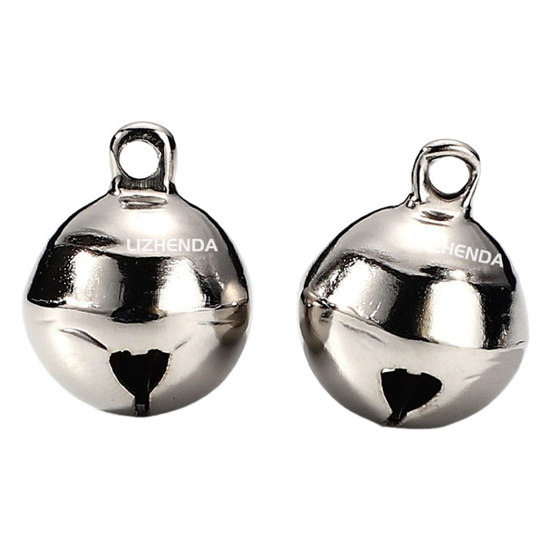 DIY handmade beaded raw material accessories nickel plating white silver iron bell word round iron bell wholesale