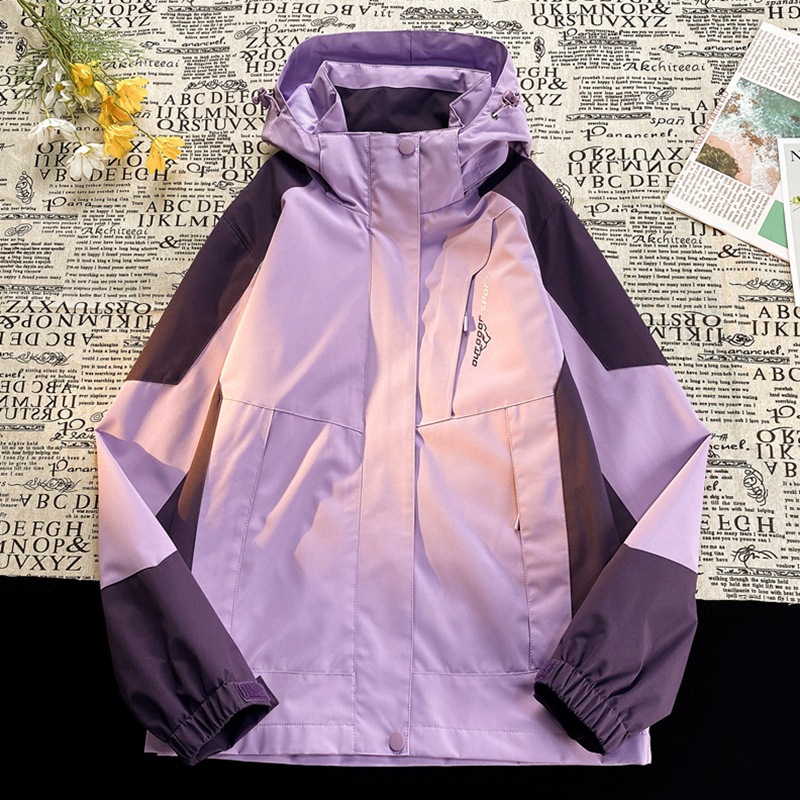 Primavera y otoño nueva ropa de asalto coreana de una sola capa mujer delgada al aire libre a prueba de viento a prueba de lluvia pareja abrigo casual ropa de montaña