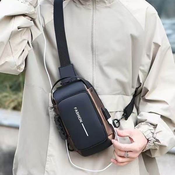 Bolsa de pecho de moda multifuncional de bloqueo de contraseña transfronteriza de gran capacidad portátil de viajes móviles bolsa de motocicleta bolsa de hombro