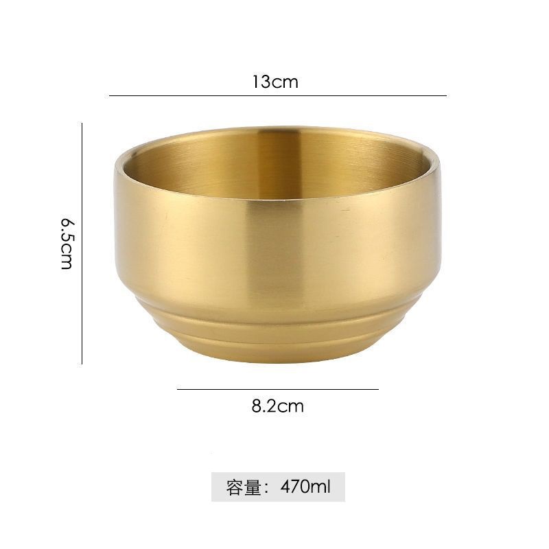 13cm 황금 한국 밥 그릇 (덮개 없음)