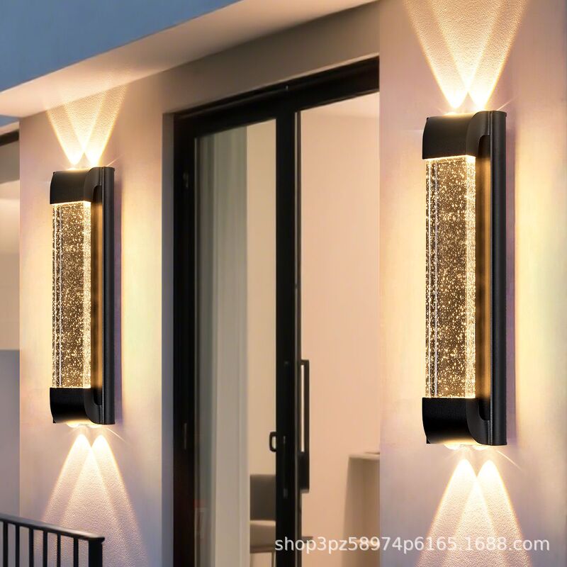 Crystal Wall Lamp Outdoor Waterproof Hotel Garden Wall Lamp Courtyard Villa Simple Modern Balcony Wall Lamp