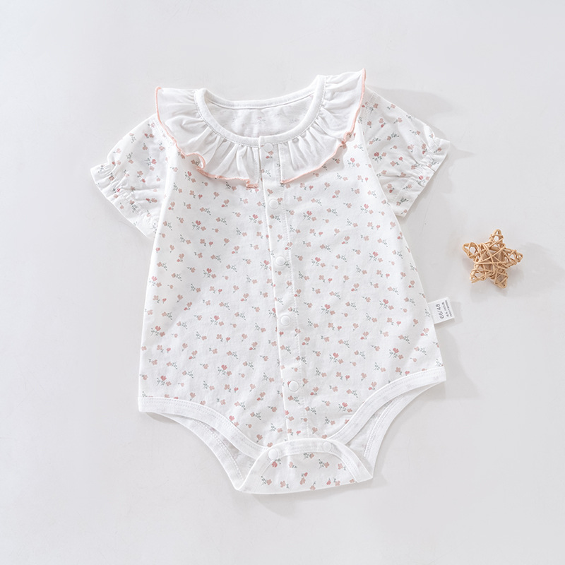 Uniforme de bebé de verano de manga corta de algodón de clase A, chaqueta de peldaño, ropa de escalada de bebé de clase A, algodón de verano vacío