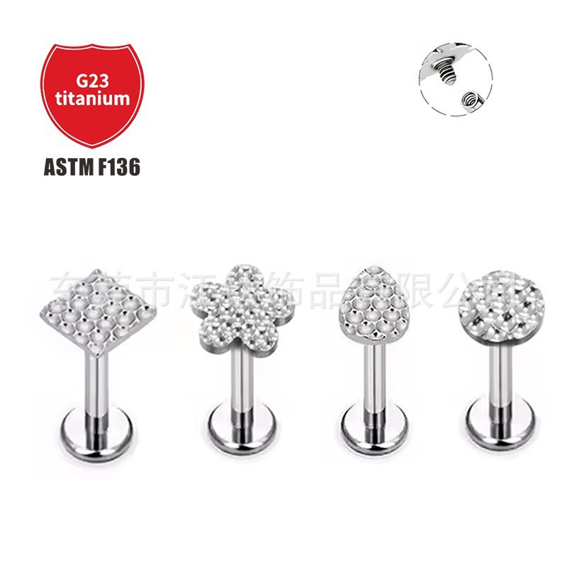 Pointed titanium steel lip stud product view