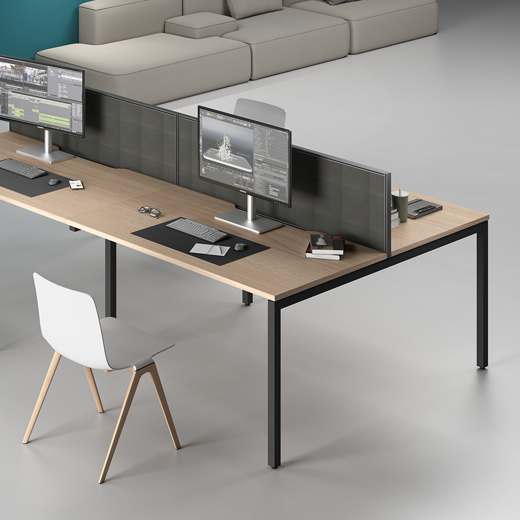 Mesa de personal simple transfronteriza moderna 2 / 4 / 6 persona tarjeta de pantalla asiento de personal mesa de computadora de oficina