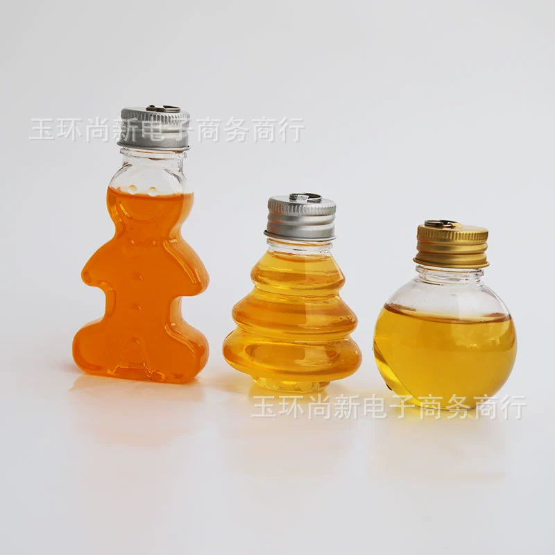 50ml Gingerbread Man Christmas Tree Love Pentagon Star Star Tripper Plastic Bottle Cold Drink Milk Tea Test small capacity