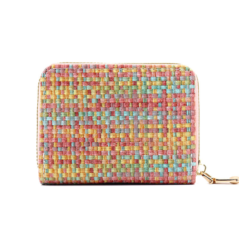 Nueva bolsa de tarjetas de tejido para mujeres de moda europea y americana portaje de tarjetas de órgano bolso de cambio multi-tarjeta de tarjetas de gran capacidad tarjeta de crédito