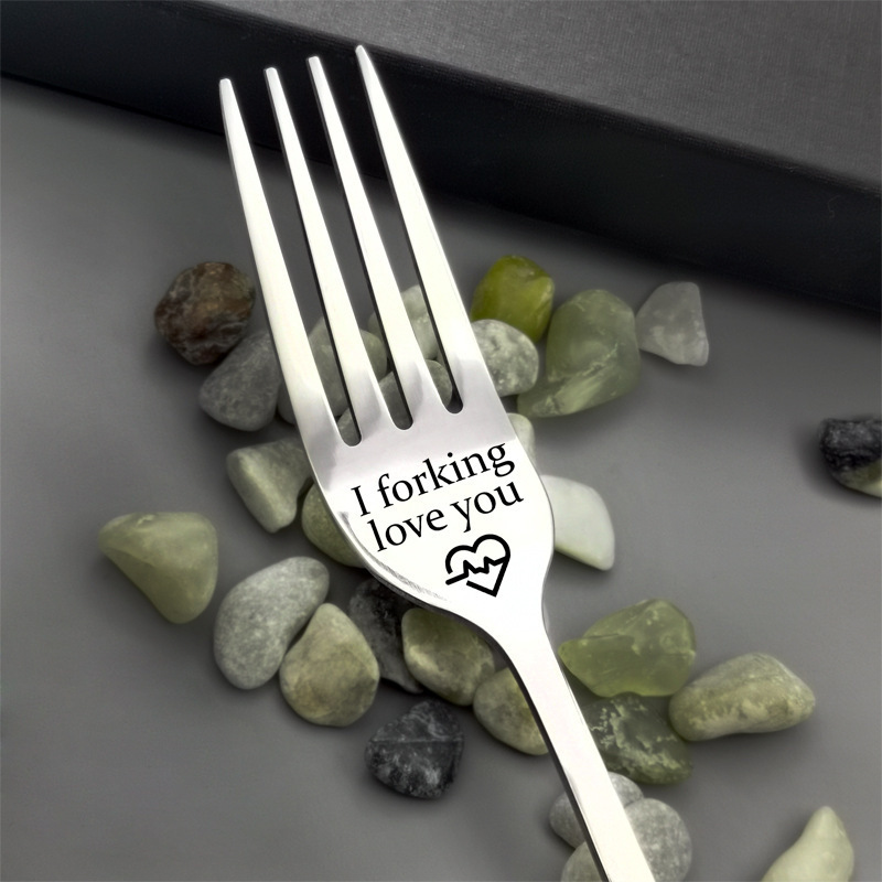 European and American popular Christmas gift spoon Fork family dinner couple gift stainless steel fork plus gift box