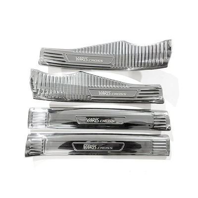 Suitable for 24 Toyota Yaris cross stainless steel sill bar modified welcome pedal trunk rear guard (Dekorativ pedal başlıqları) - gasoline-car-inner-door-sill-protector-4-piece-set-stainless-steel-silver-titanium-brushed-finish-suitable-for-2024-yaris-cross-yaris-cross
