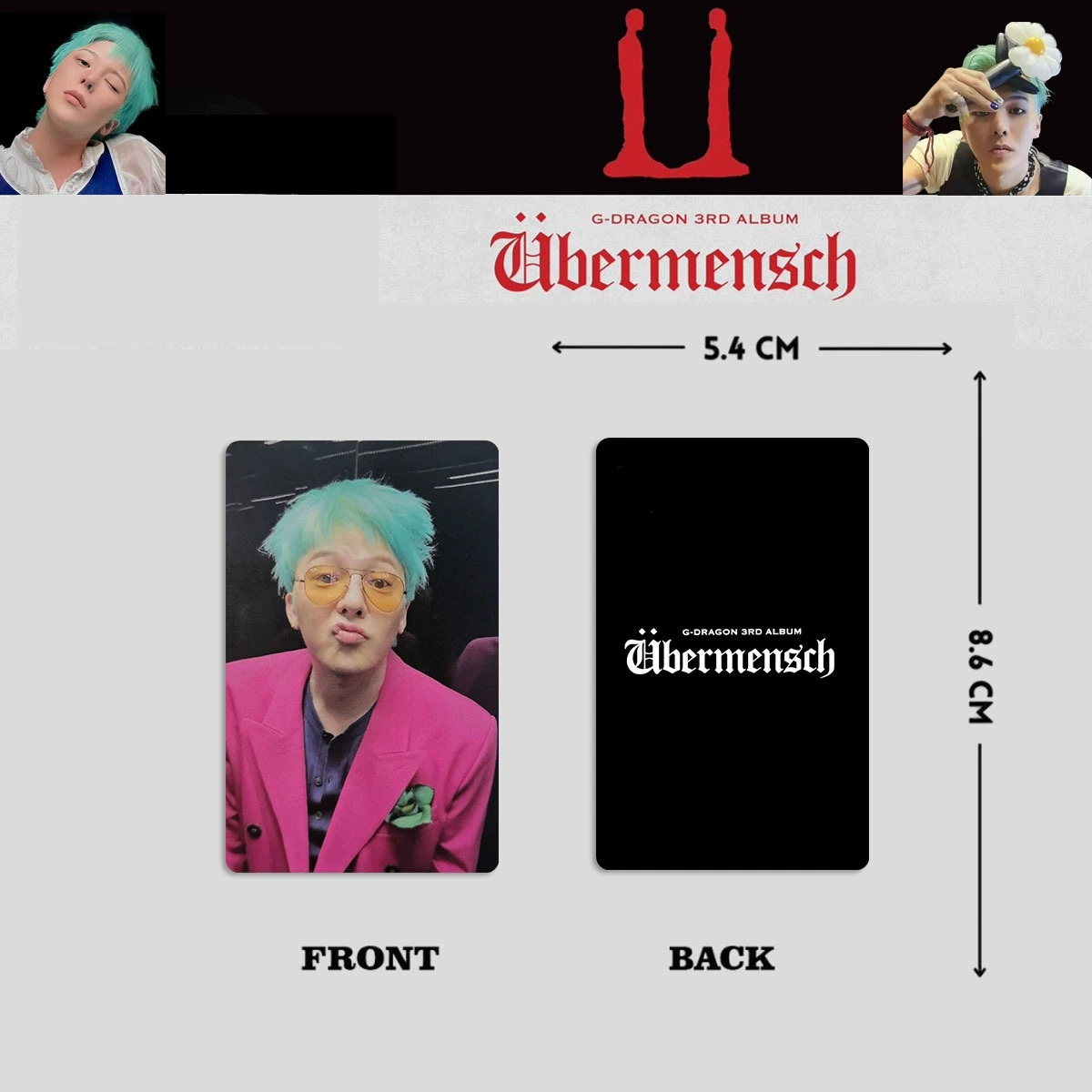 Картa периферийного набора G-Dragon Ubermensch, карточка альбома, везучая карта GDRAGON, карточка выставки, POWER