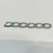 闪钻彩色锆石直针耳圈小巧迷你边缘耳洞耳骨环续小众百搭高级耳扣