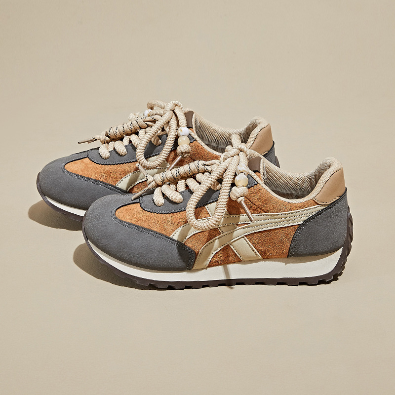 Tenis Deportivos Estilo Retro para Mujer B887, PU, Suela de Caucho, con Aumento de Estatura, para Uso Diario