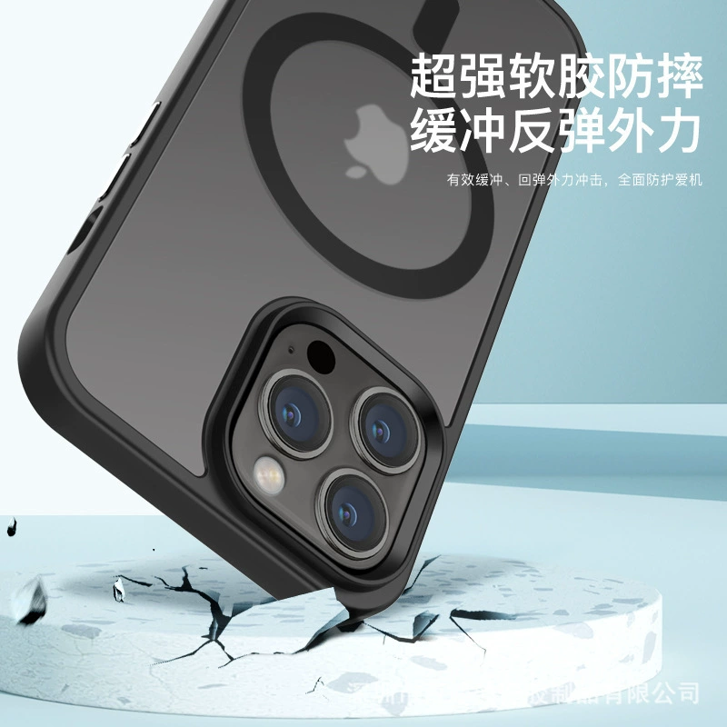Кожаный чехол для телефона (совместим с Apple) матовый прозрачный, кольцо MagSafe намагниченное, противоугровые варианты