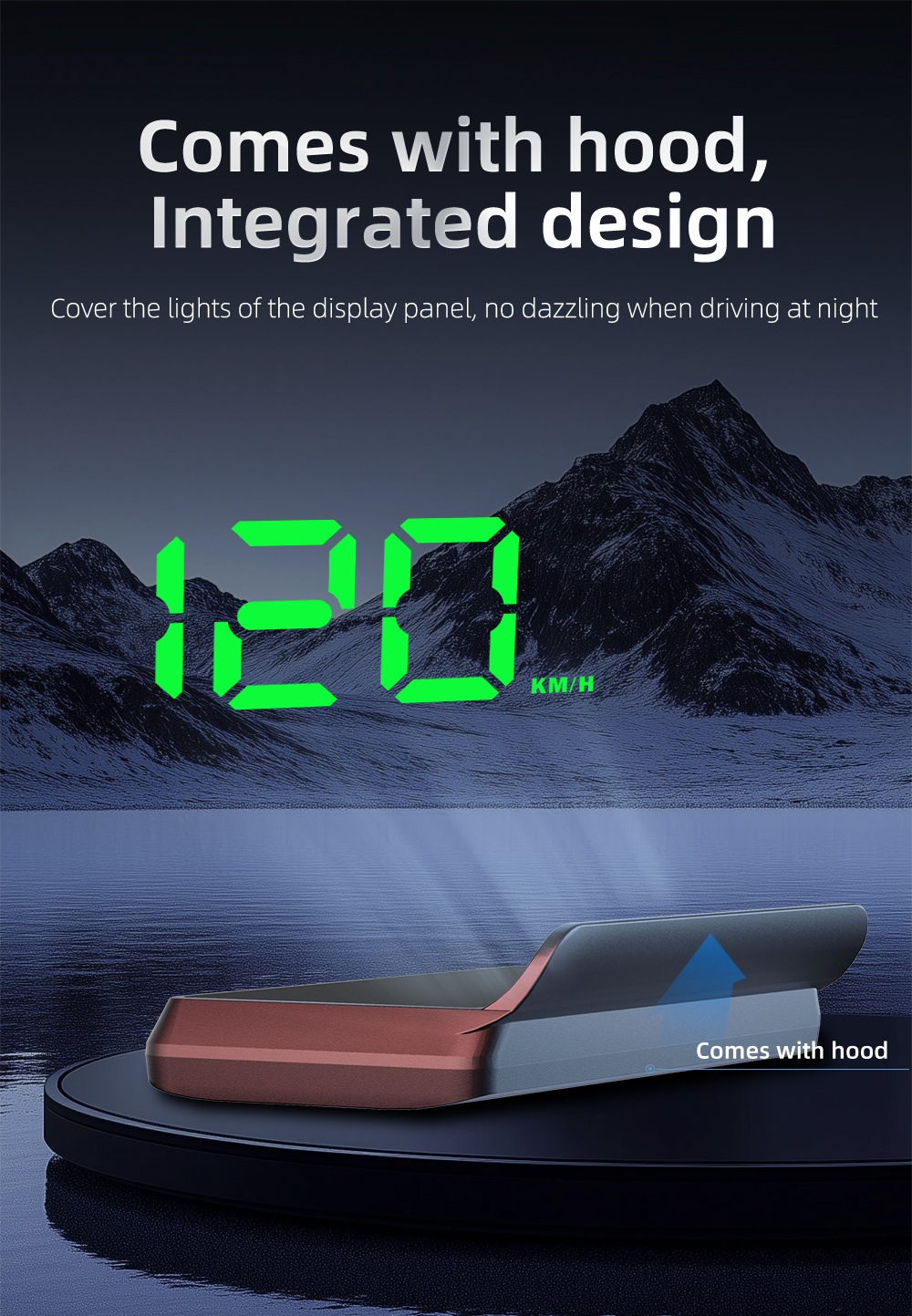 W2 Head-Up Display (HUD) for cars, universal speedometer, GPS, high-precision vehicle instrument projector for new energy vehicles