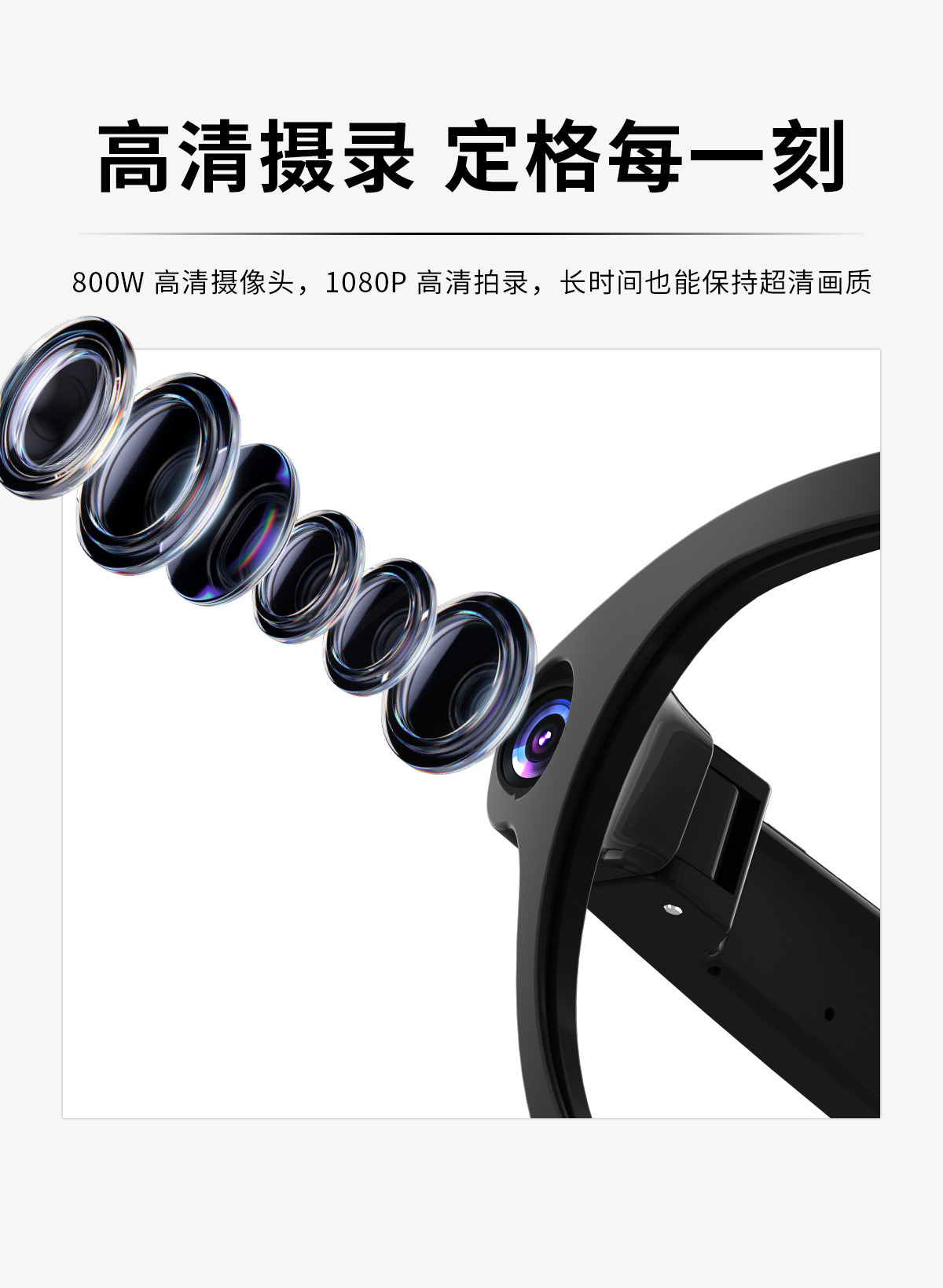 跨境AI智能眼镜抖音TK直播摄像头翻译识别智能眼镜Smart glasses