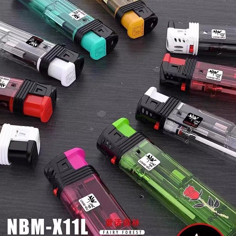 ノーマンノーブル 正規品 NBM-X11L 透明 使い捨て プラスチック 電子直火ライター 業者 スーパーマーケット ライター|undefined