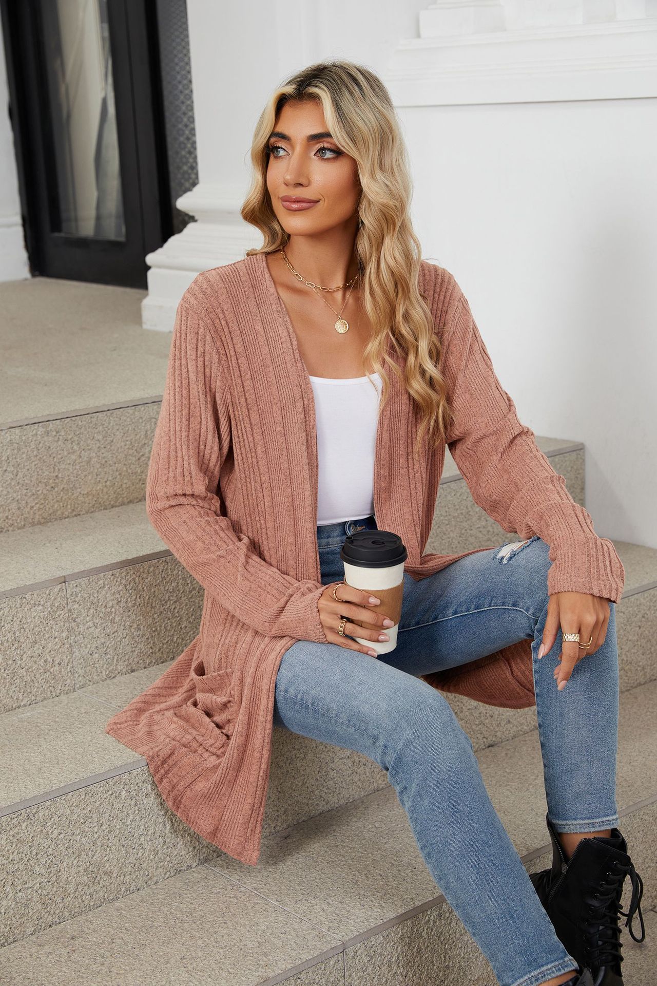 490g Weight Long Sleeve Sleeve Length Placket Placket Type Regular Sleeve Sleeve Type Nylon, Spandex, Polyester Fabric Type Long Top Length Cardigan Tops Type Holiday, Daily Occasion Collarless Neckline Regular Fit Fit Type Solid Color Pattern Winter, Autumn Season Women's Gender Casual, Elegant Style Wholesale Women's Casual Elegant Solid Color Long Sleeve Sweaters & Cardigans 4