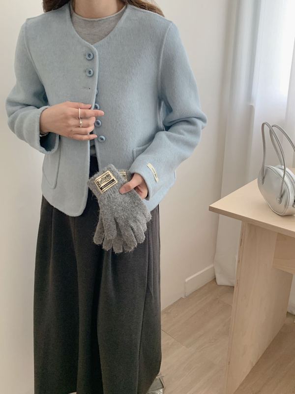 双面羊绒大衣女春秋季新款时尚休闲小个子圆领小香风羊毛呢短外套|undefined
