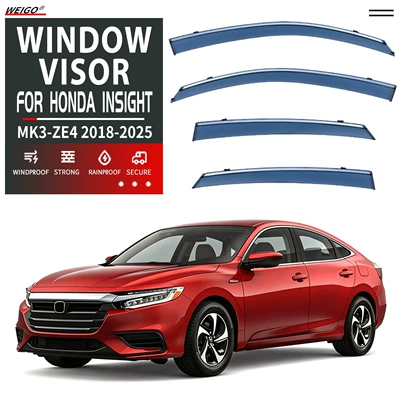 Rain shield Window Visor, Car Window - standard-packaging-without-logo-honda-insight-mk3-ze4-2018-2025-with-bright-strips-rain-shield