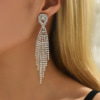 Retro fashionable accessory for bride, universal earrings with tassels, European style