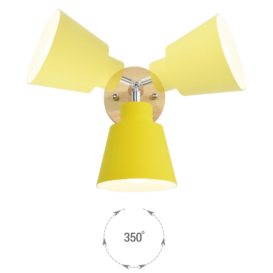 Transfronterizo exclusivo moderno simple DIY macaron lámpara de pared de noche arte de madera con interruptor de enchufe lámparas decorativas Nórdicas