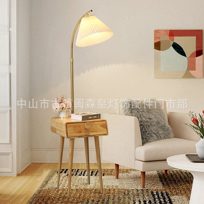 客厅灯落地灯客厅沙发边in卧室床头柜抽屉一体置物架立式台灯|ms