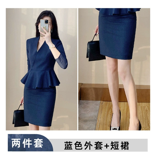 Blue suit+skirt