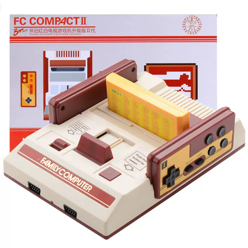 跨境爆款红白机电视游戏机插卡家用FC双人对打经典复古怀旧街机