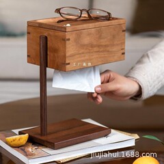 無垢材デスクトップ垂直ティッシュペーパー収納ボックス木製ティッシュペーパーボックスライト高級レトロティッシュボックスホテルとB&Bティッシュペーパーボックス