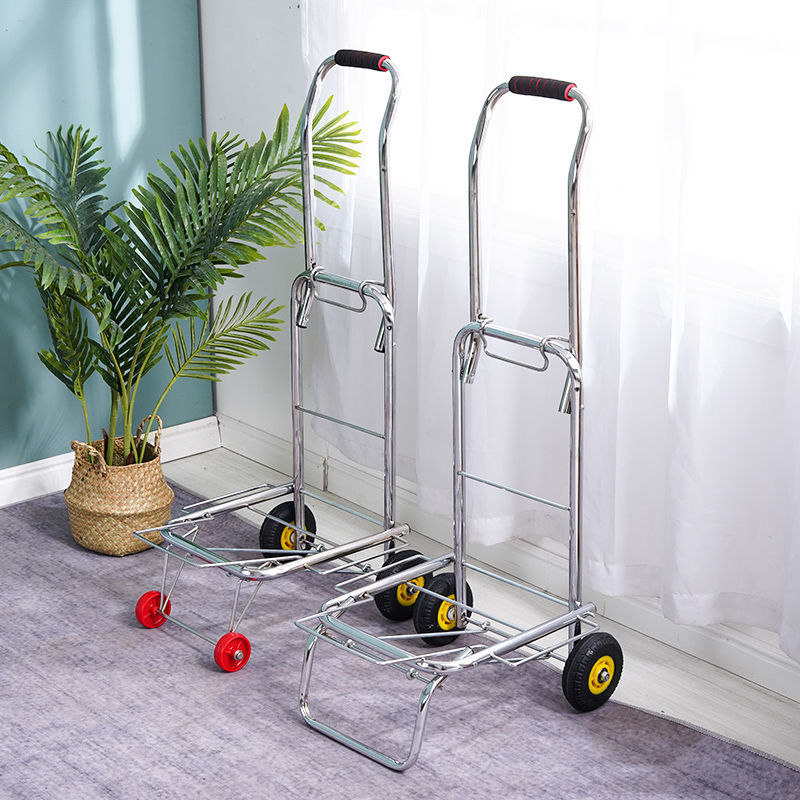 Folding Household Stair-Climbing Handcart, Lightweight Cargo Trolley, Parcel Delivery Cart, Speaker Small Trailer