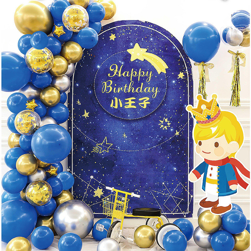 跨境报考宝宝满月周岁生日主题派对装饰气球海报套装铝膜组合套餐|ru