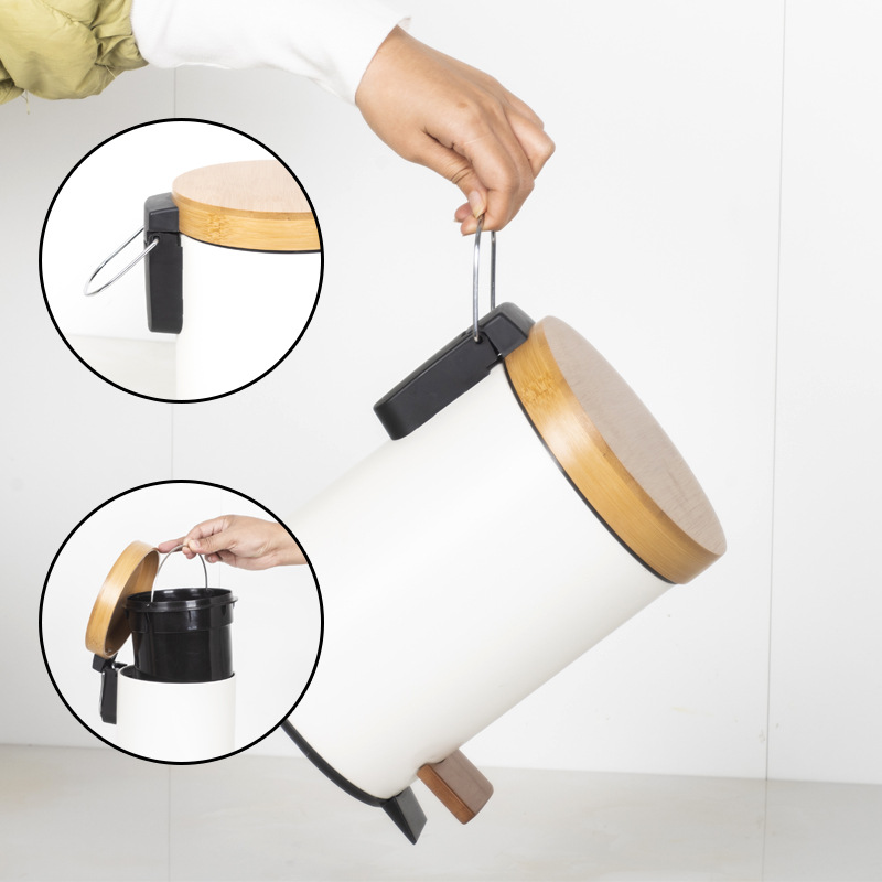 Basura grande creativa con tapa clasificación baño cocina sala de estar inodoro cubierta elástica impermeable Estilo nórdico cesta papel