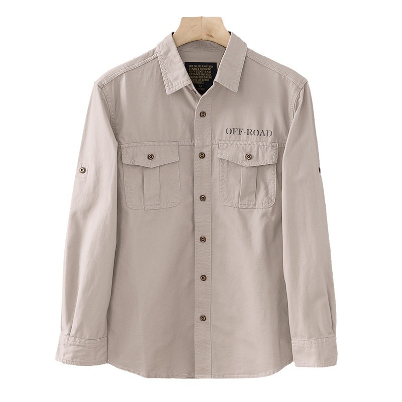 Camisas europeas retro casuales de manga larga primavera y otoño delgadas de moda sueltas de manga larga chaqueta de hombre