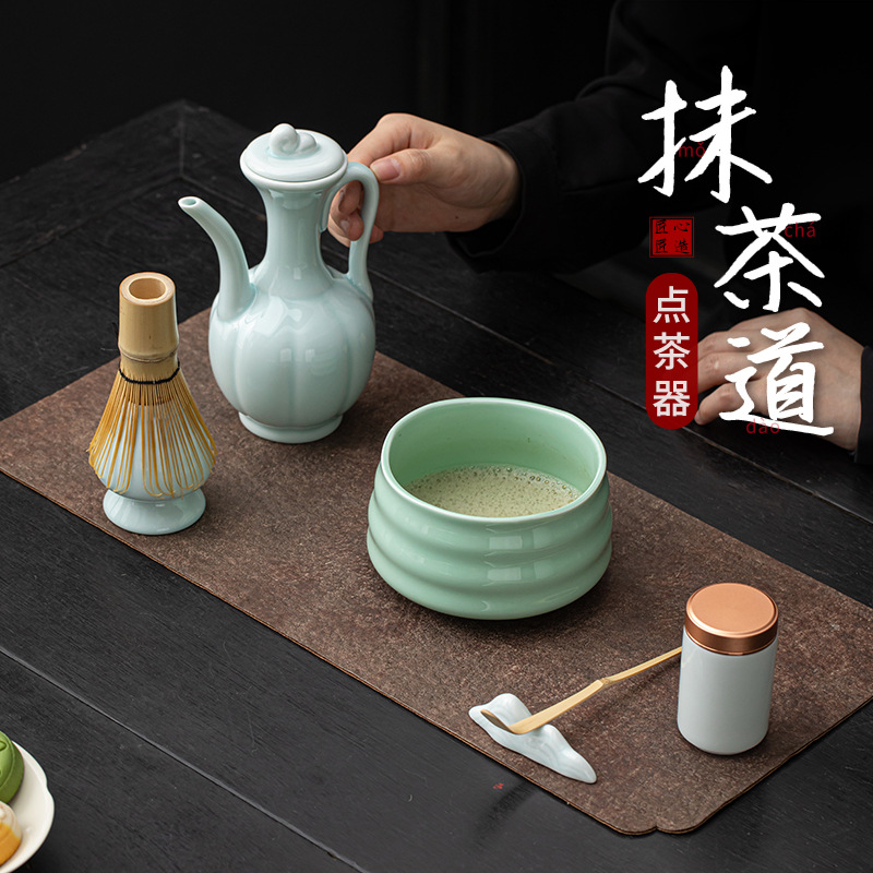 浪纹抹茶组陶瓷茶具配件宋代点茶工具茶道百本立抹茶刷茶筅立套装