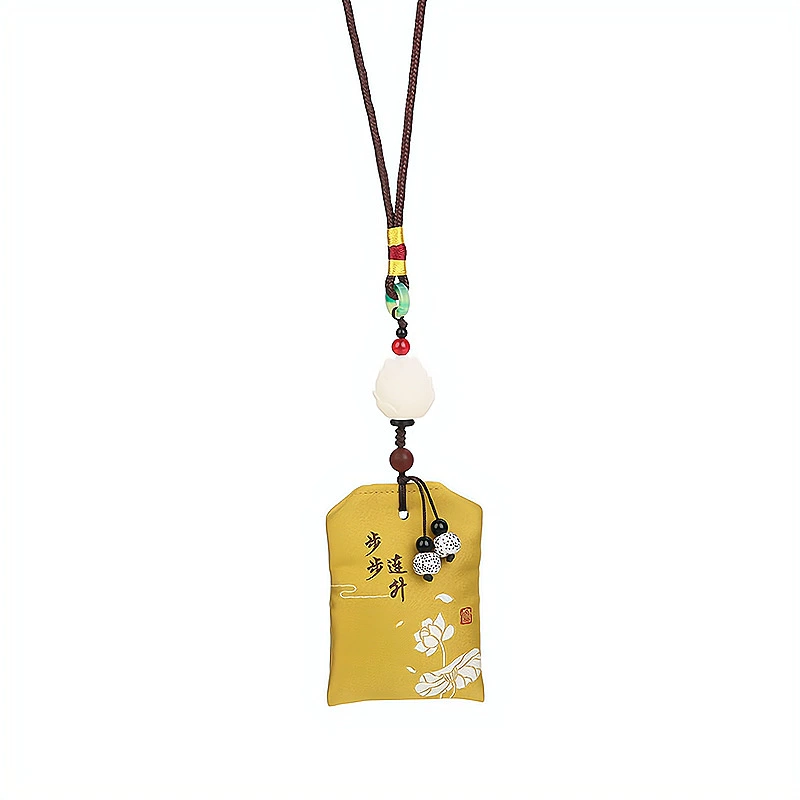 High-end pendant for car, carved protective amulet, accessory, rear view mirror, flower decoration, Birthday gift