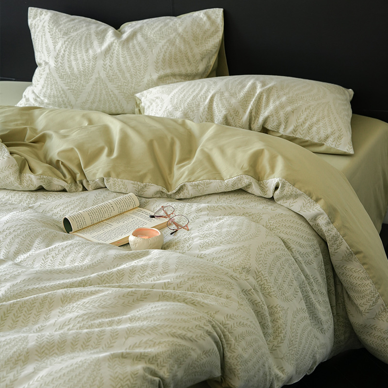 Luz de lujo clase A tres capas de algodón puro cuatro piezas 100 algodón Jacquard sábanas de cama de alta calidad cama