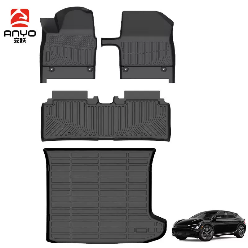 适用于Kia EV6 2025起亚EV6厂家批发跨境定制后备箱垫TPE汽车脚垫