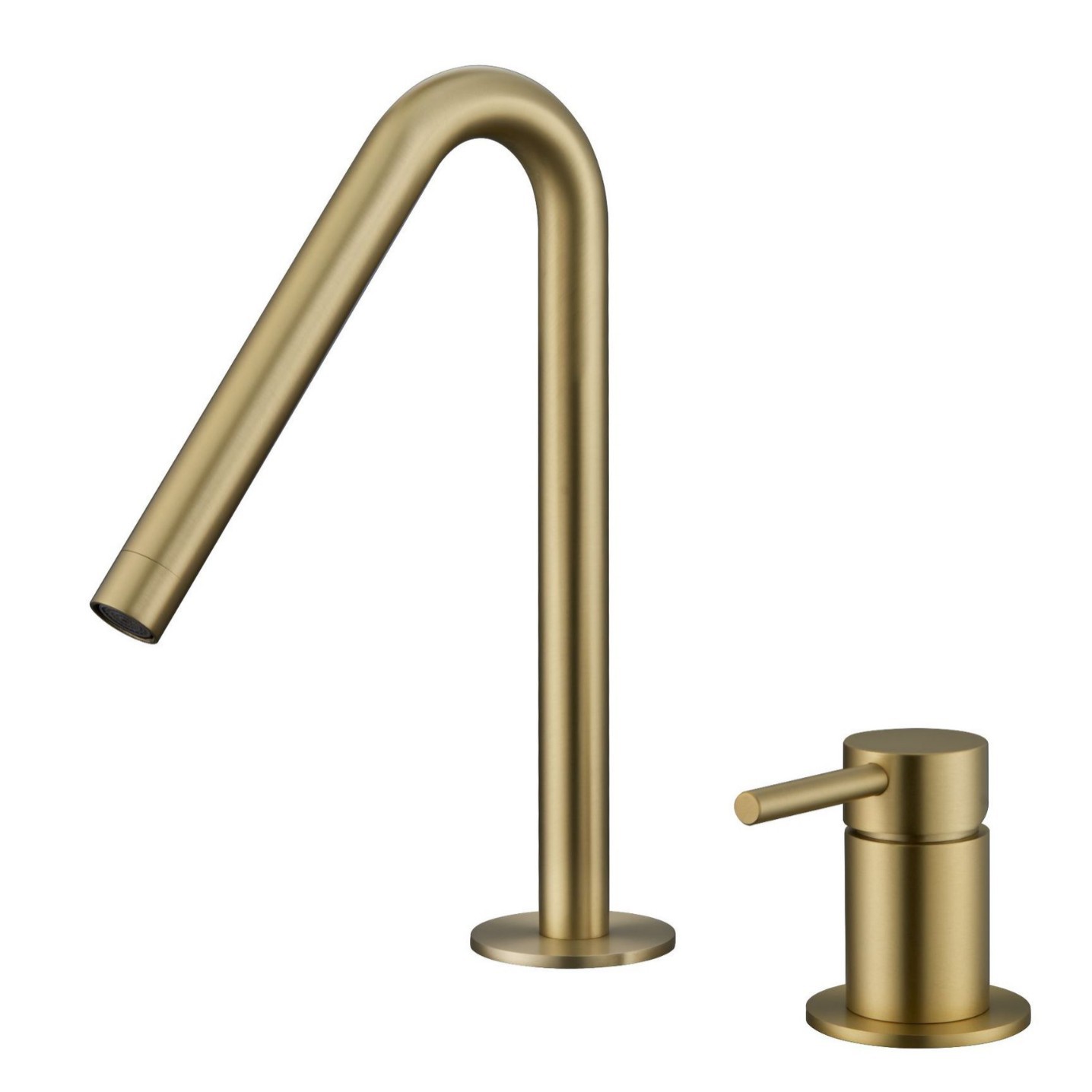 Lavabo sobre encimera en forma de V-oro cepillado