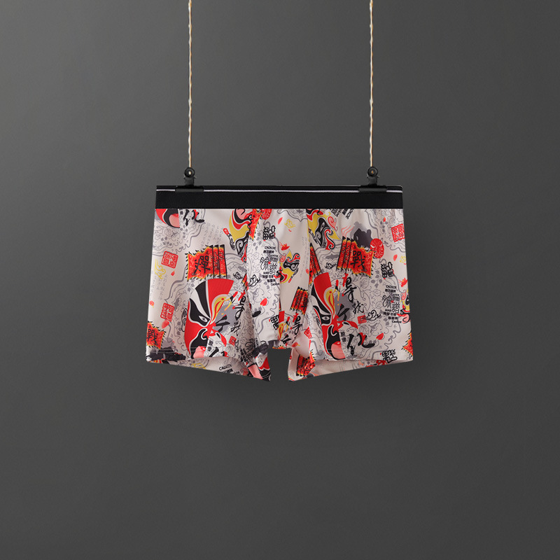 Ropa interior de los hombres de seda de hielo calzoncillos de los hombres verano transpirable cómodo moda personalidad Boxer shorts niños pantalones personalidad