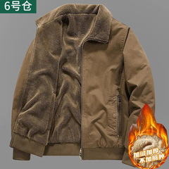 双面穿羊羔绒棉服加绒加厚男士冬季外套棉衣保暖棉袄