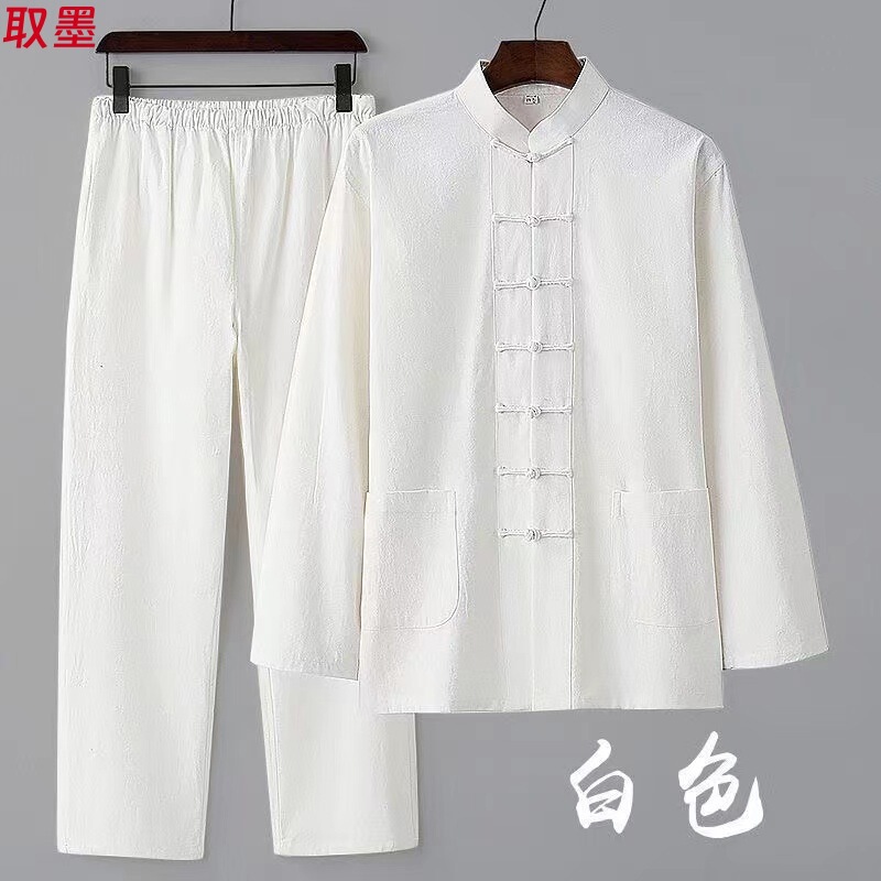 Chinese-Style Cotton and Linen Layman's Clothing, Zen Clothing, Tea Clothing Set, Traditional Retro Men's Clothing, Buddhist Ancient-Style Meditation Attire, Tang Suit, Hanfu Chinese-Style Cotton and Linen Layman's Clothing, Zen Clothing, Tea Clothing Set, Traditional Retro Men's Clothing, Buddhist Ancient-Style Meditation Attire, Tang Suit, Hanfu