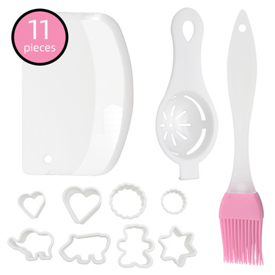 跨境儿童卡通烘焙工具饼干切PP塑料立体曲奇切模套装心形饼干模具