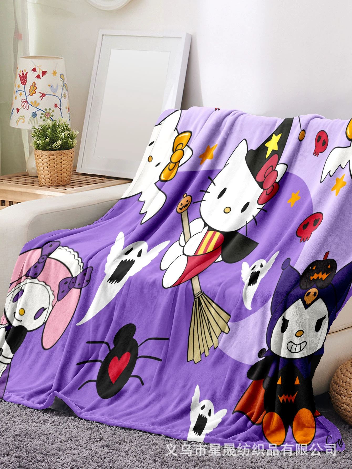 (Граница торговли), санрио, hello kitty, фланелевая стеганая простыня, хэллоуин