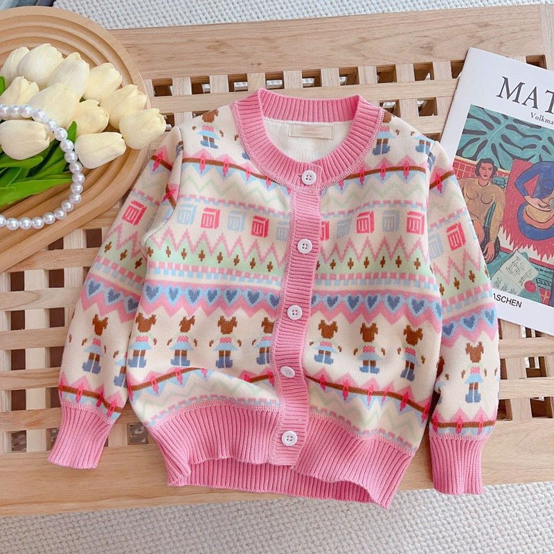 Детский свитер с флисовой подкладкой, толстый вязаный кардиган, новая весенне-осенняя модель, стильная детская куртка, детская одежда, модная одежда для малышей.
