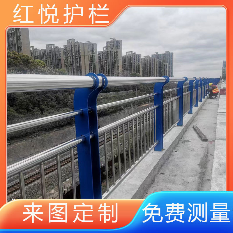 304/201不锈钢复合管护栏 厂家河道 景观人行道不锈钢复合管护栏