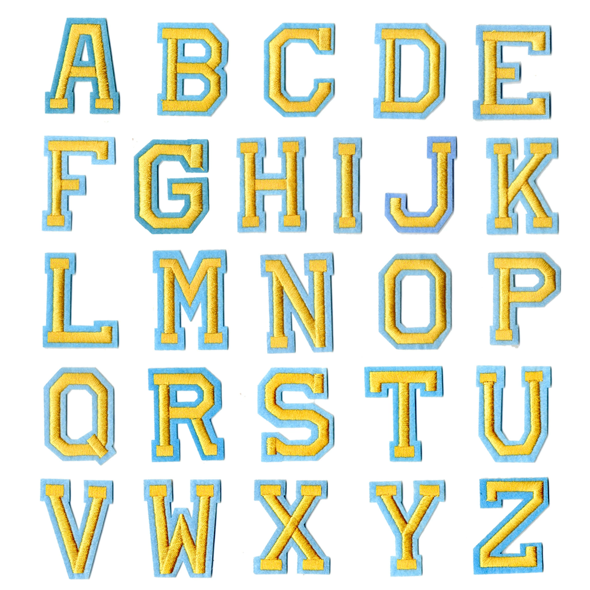 [Переведено] Alphabet Embroidery Patches (Yongxin) 26-Letter Set, Iron-on Fabric Letters, Multi-Color Options