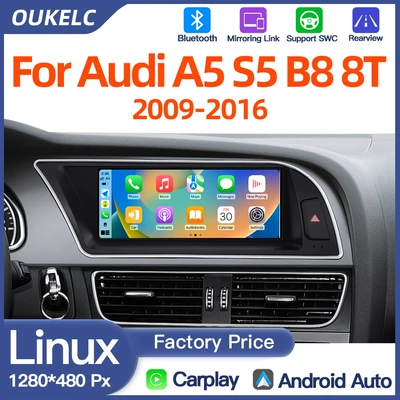 8.8inch Suitable for Audi A5 S5 B8 8t Car Central Control Large Screen Navigation Carplay Player
