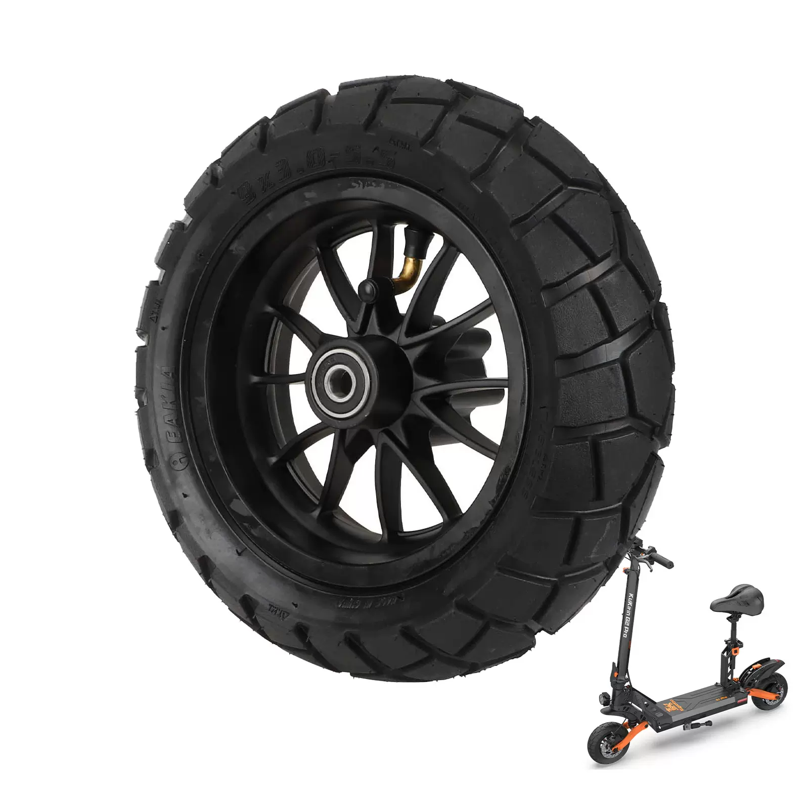 酷麒麟电动滑板车KukirinG2ProDB前后轮毂配9x3.0-5.5真空胎配件