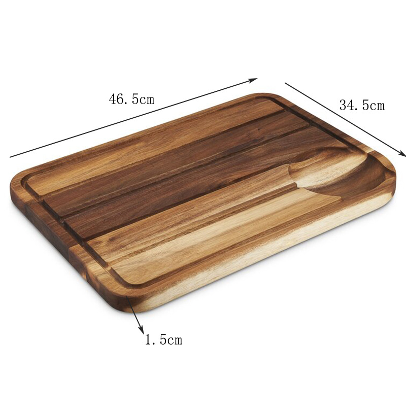 Tabla de cortar de madera extra grande engrosada tabla de cortar con fregadero de flujo hogar multifuncional tabla de cortar bandeja de carne de frutas y verduras