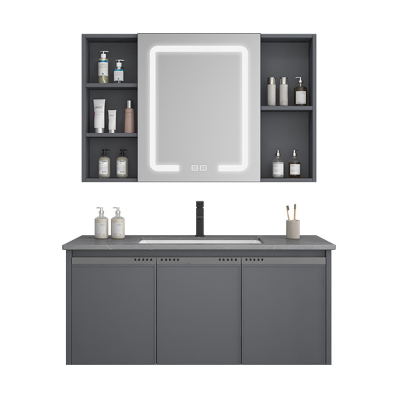 Gabinete de baño de aluminio de espacio de cerámica integrado baño Baño gabinete de baño lavabo combinación de lavabo