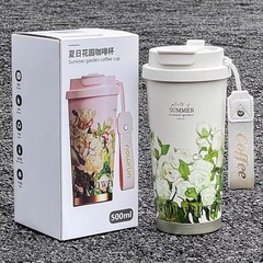 軽豪華感保温カップ冬男性ミルクティーダブルドリンクお茶カップ女性高颜値ストロープレゼントカップ